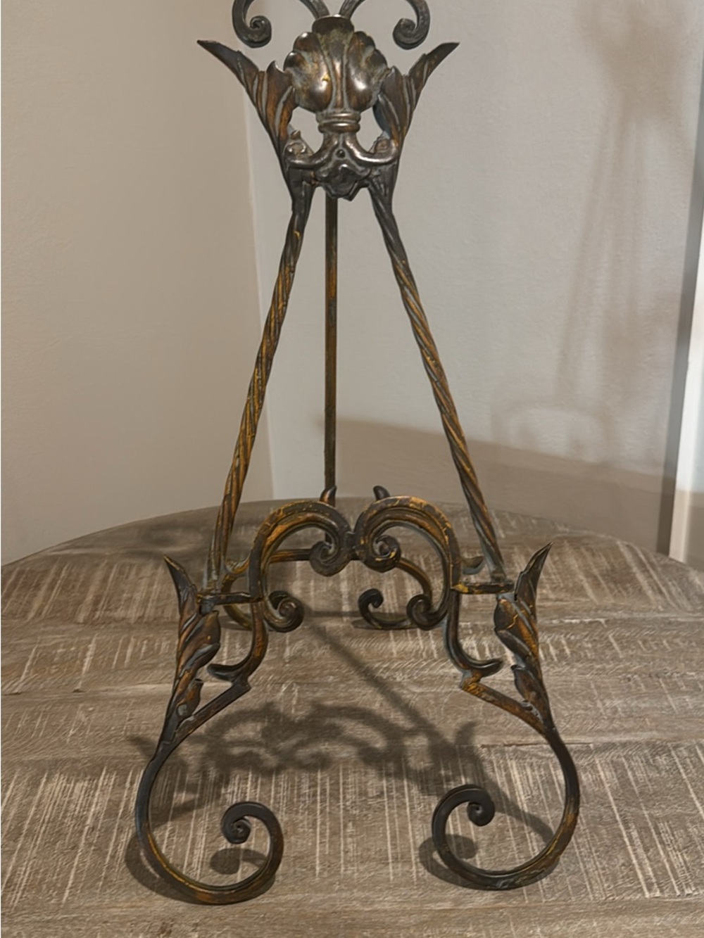 Ornate Metal Display Easel with Antique Finish